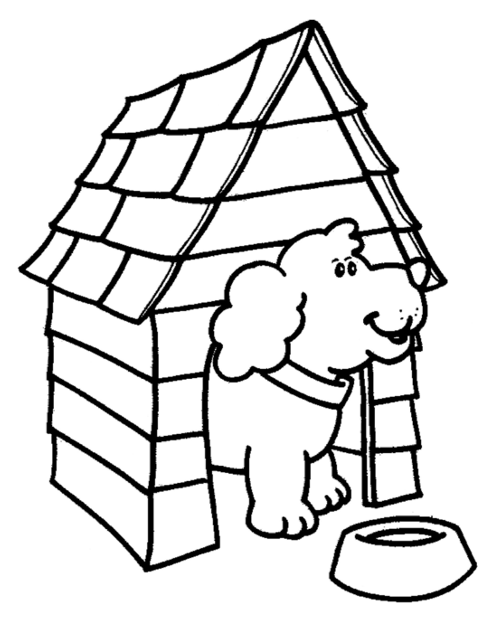 Раскраска Собака в своей будке