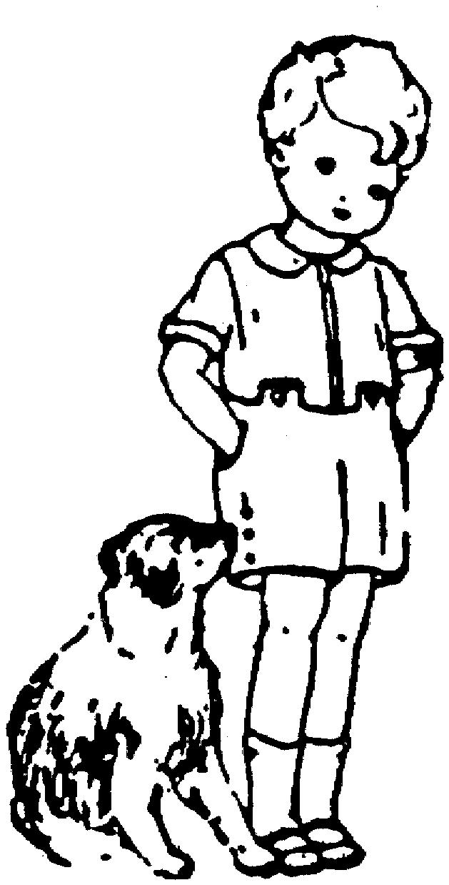 Раскраска Собака и мальчик