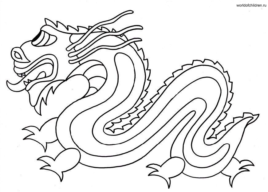 китайский дракон раскраска