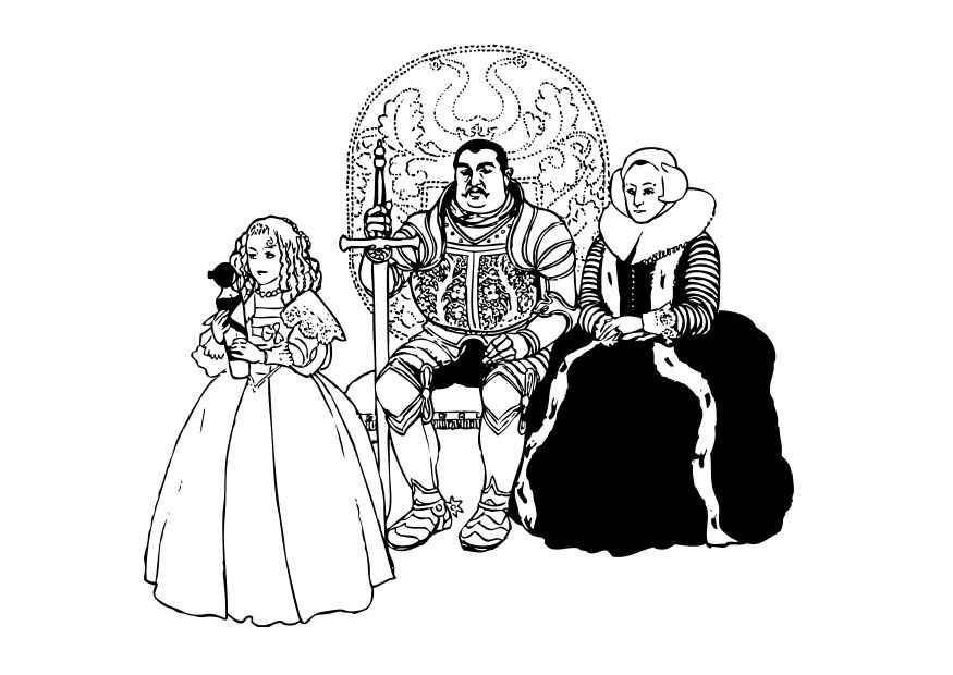 средневековая семья раскраска