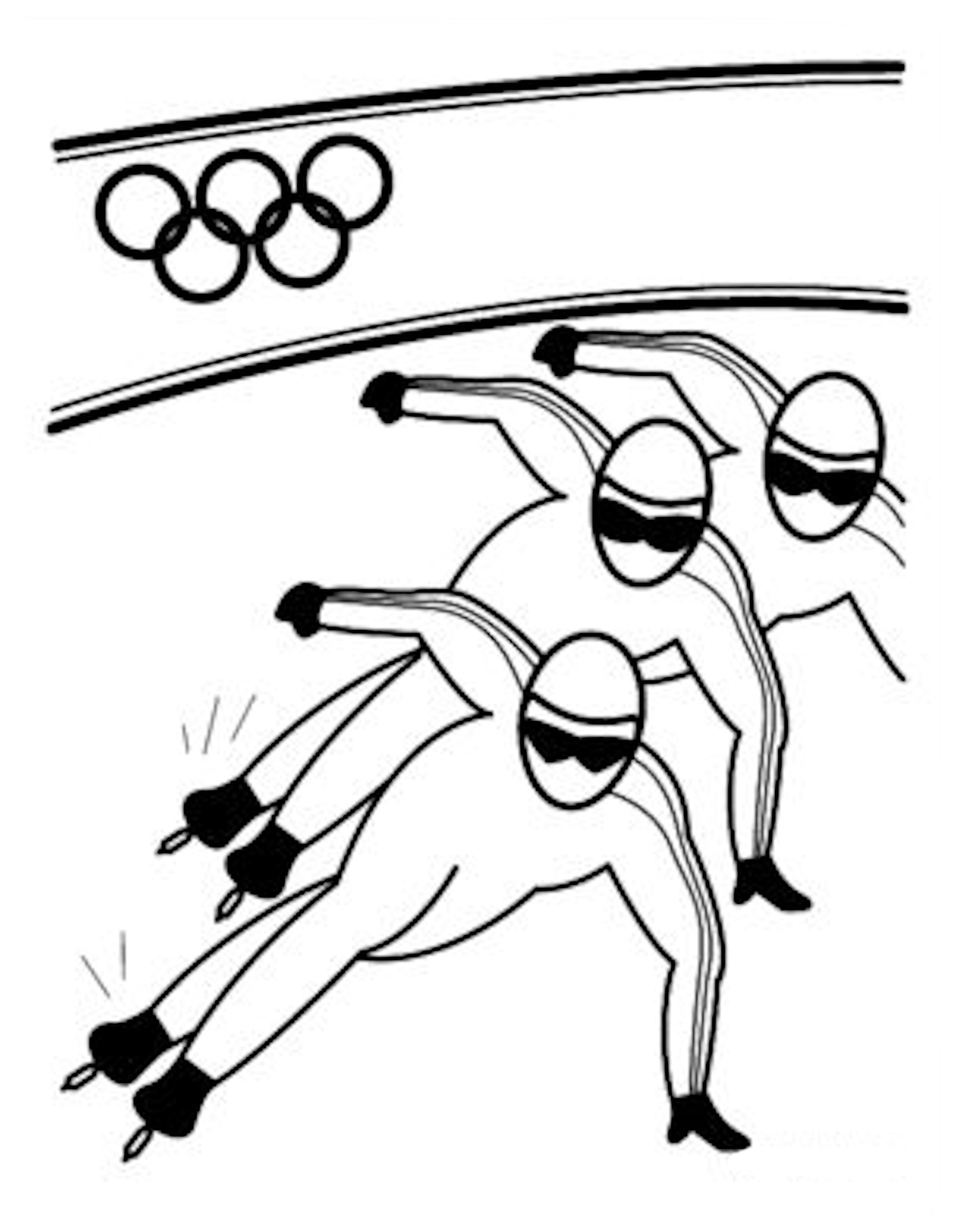 Раскраска конькобежный спорт