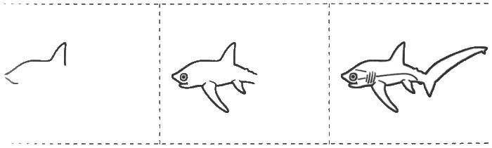 Учимся рисовать акулу
