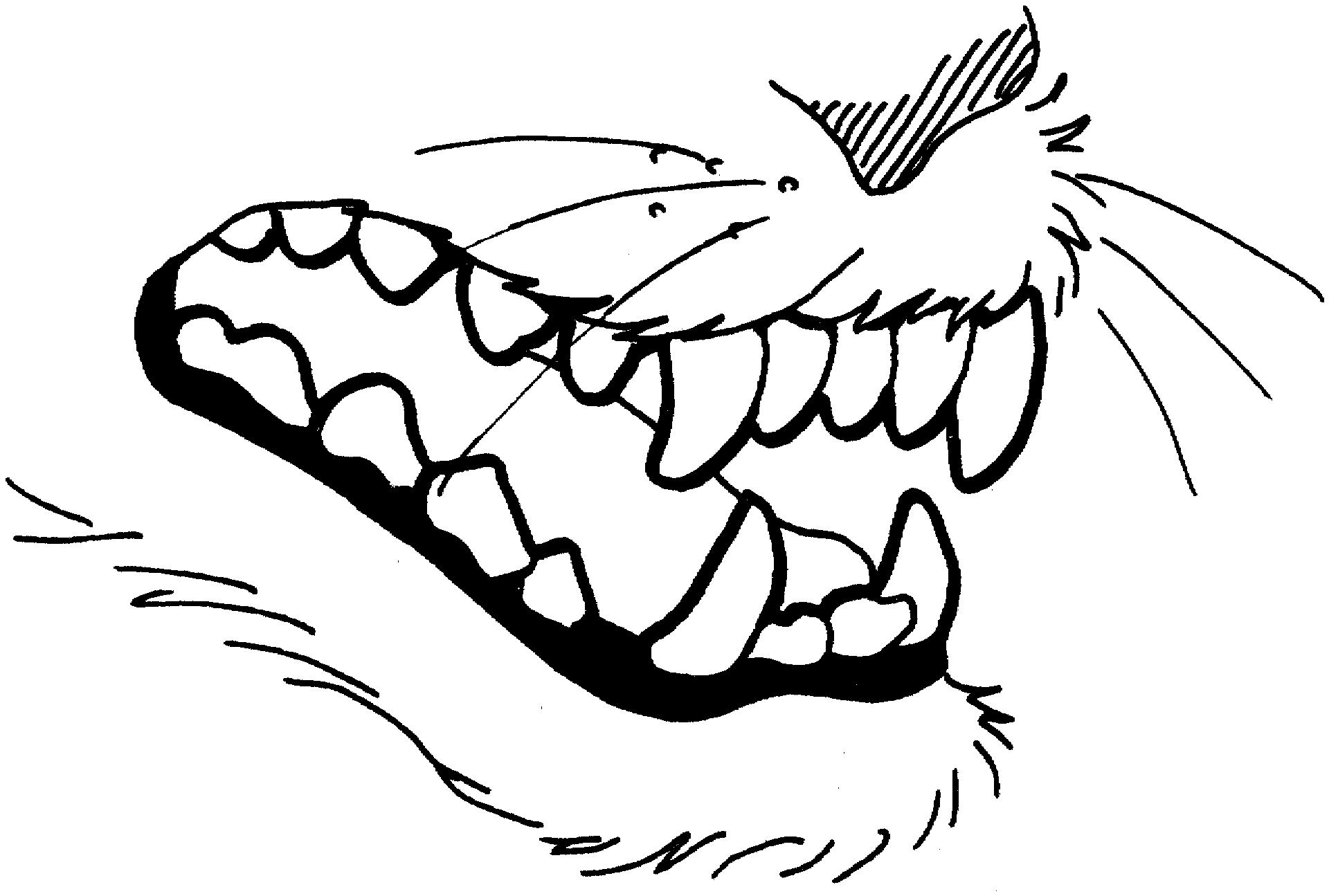 раскраска пасть с зубами волка
