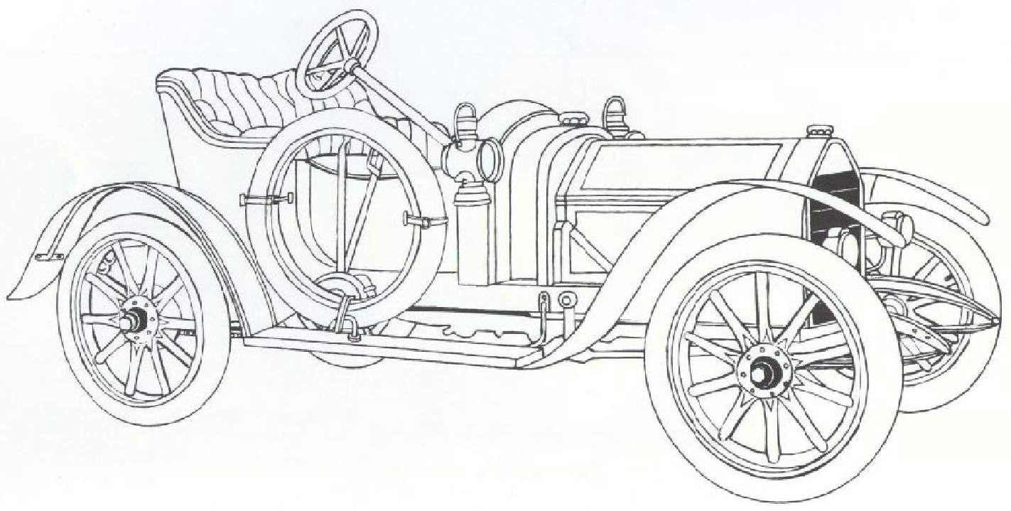 Раскраска Автомобиль F. H. 1910 год