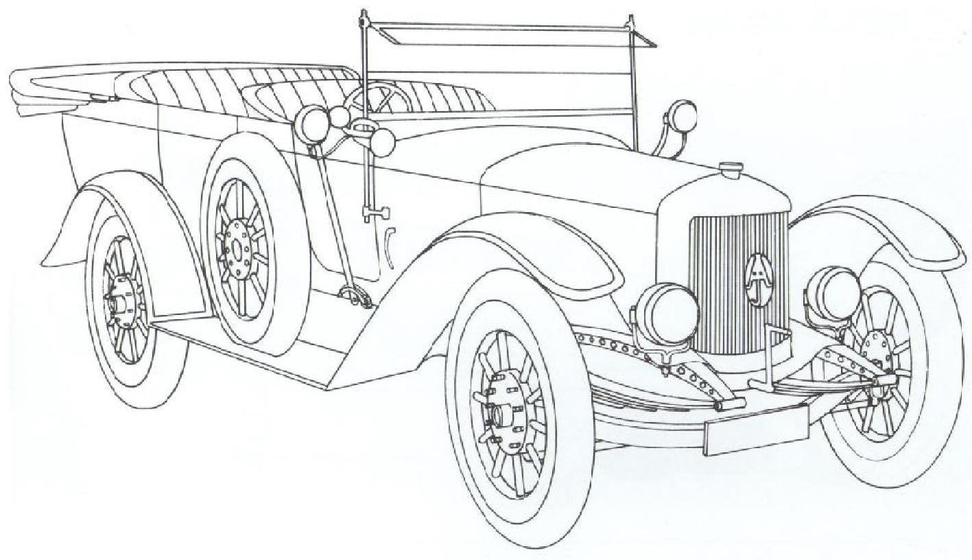 Раскраска ретро Автомобиль Аррол-Джонстон 1917