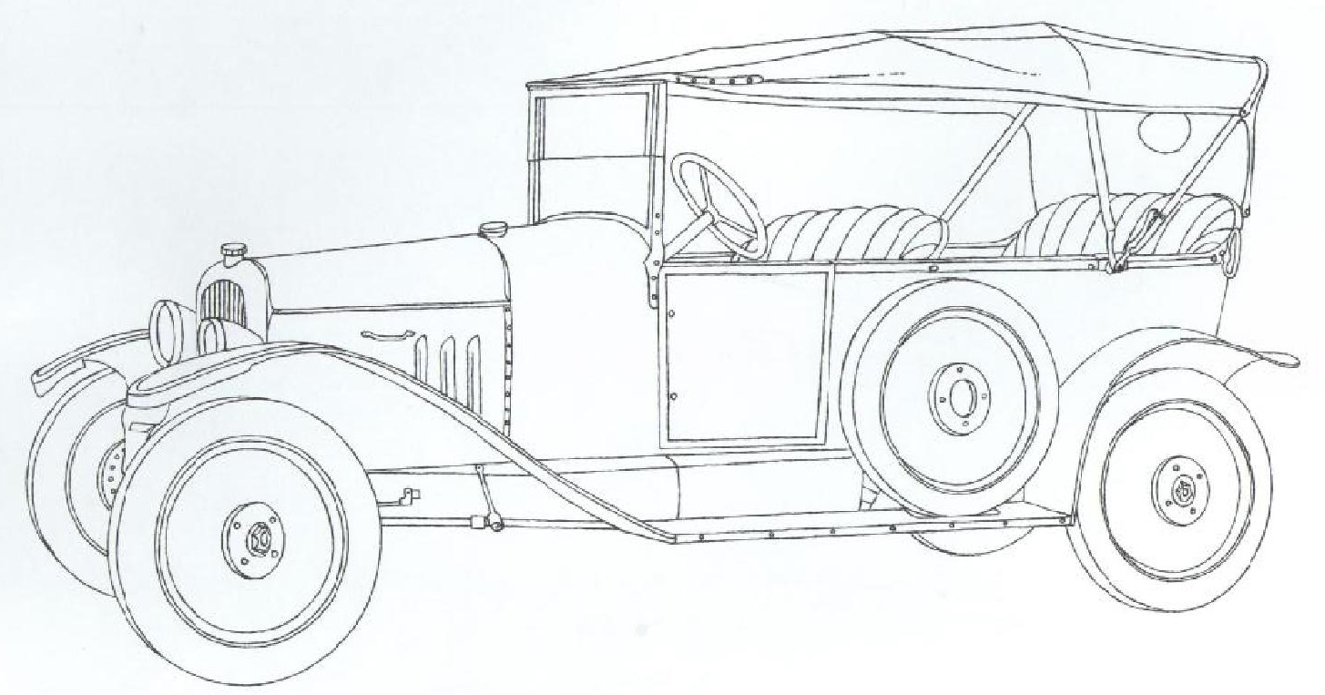 Раскраска ретро автомобиль Ситроен тип А 1919