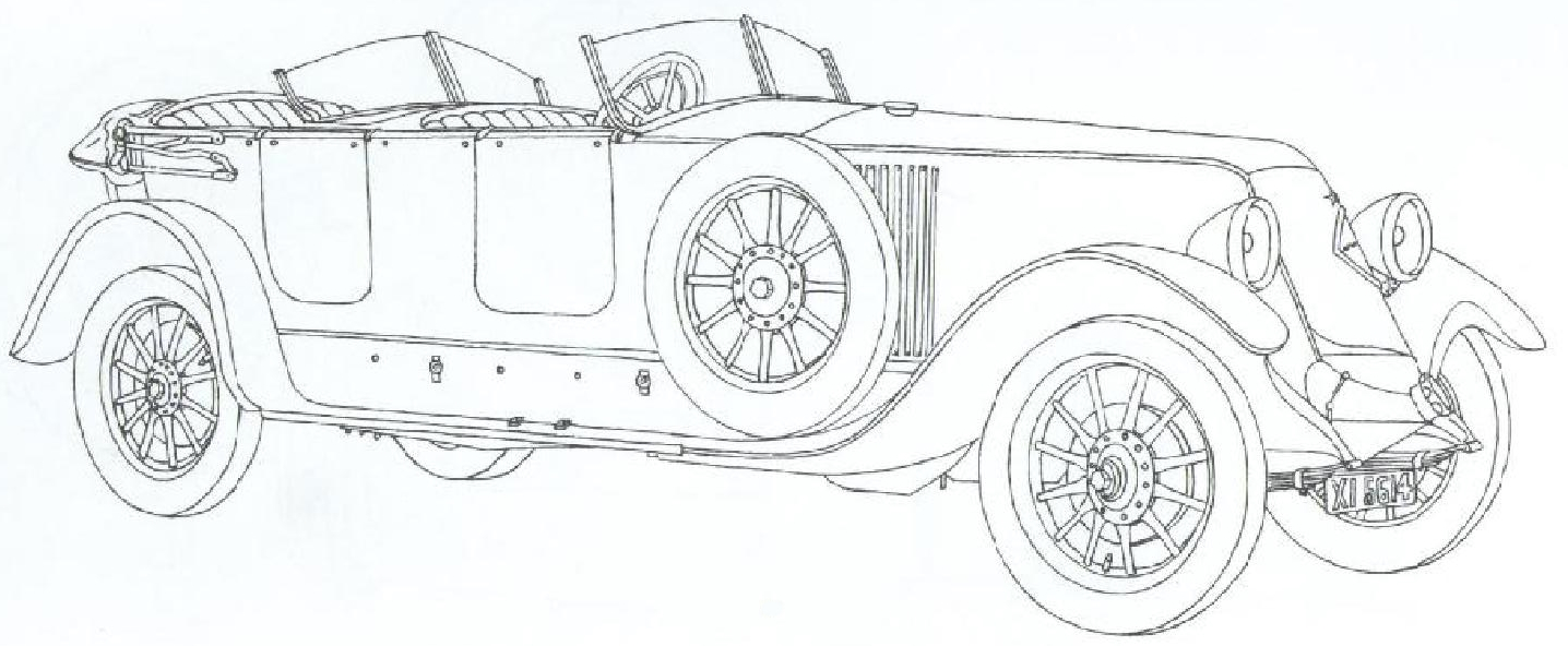 Раскраска ретро Автомобиль Рено 1926