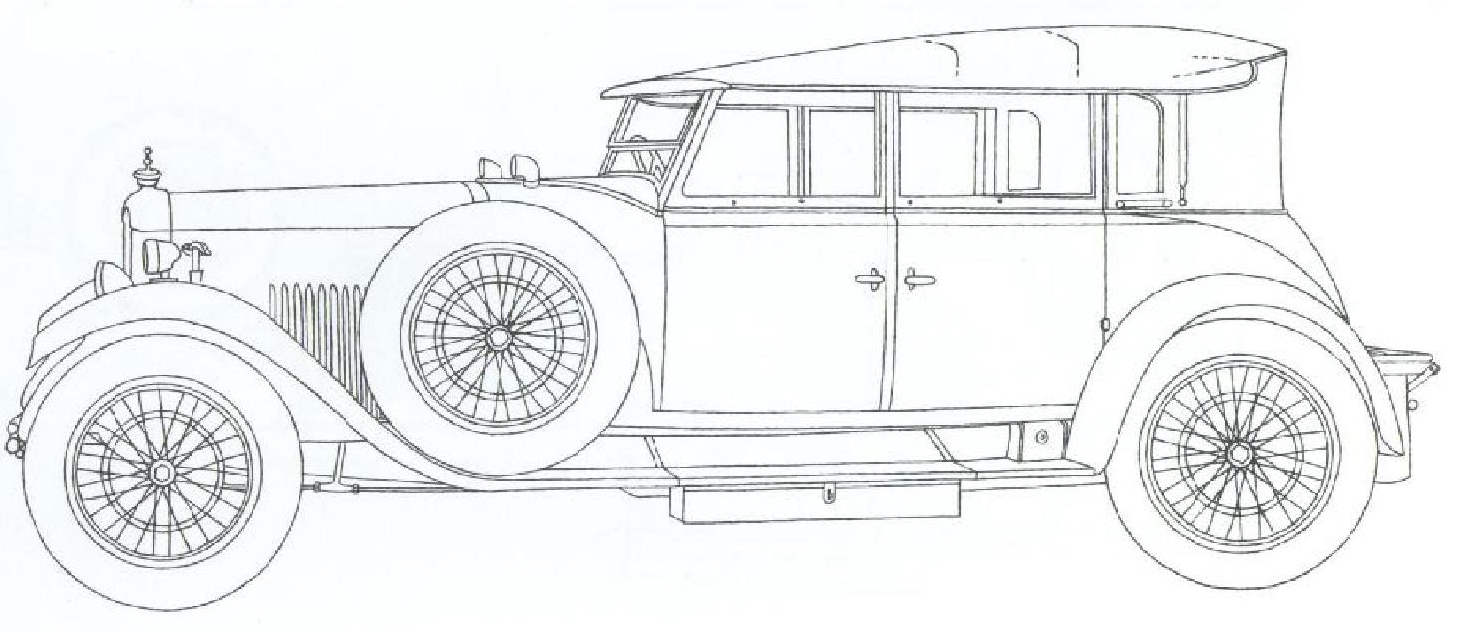 Раскраска ретро Автомобиль Даймлер 12/70 1928