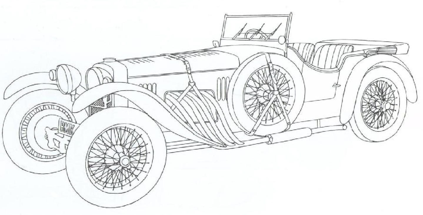 Раскраска Автомобиль Frazer Nash Le Mans Replica 1934