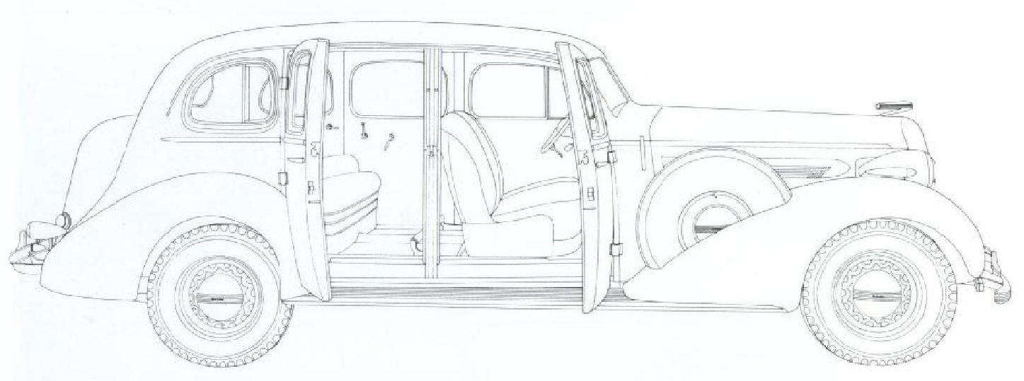 Раскраска ретро Автомобиль Buick Special 1936