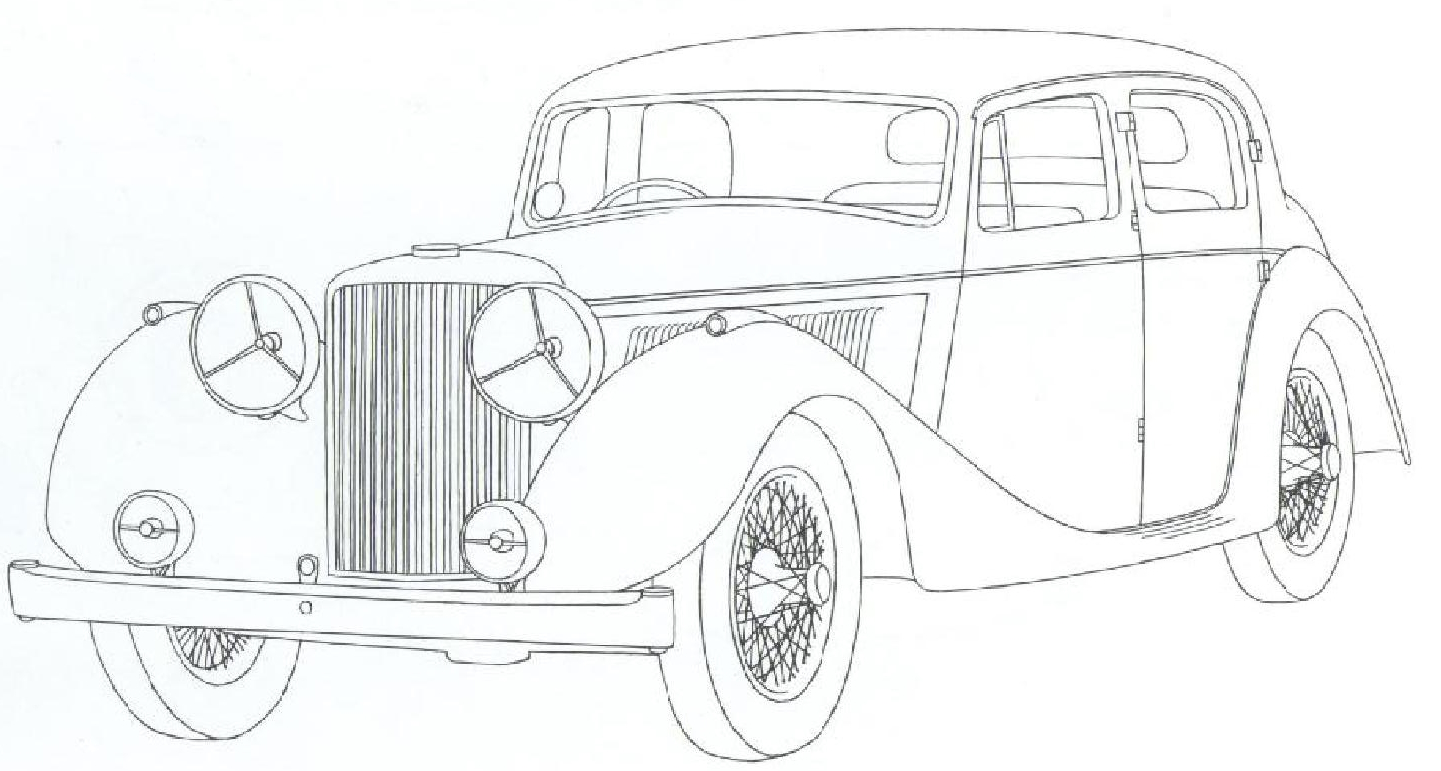 Раскраска ретро Автомобиль Ягуар С.С. 1939