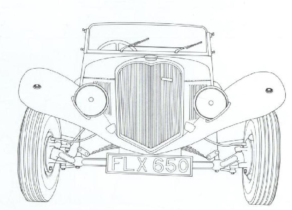 Раскраска ретро Автомобиль Аллард Спешиэл 1939