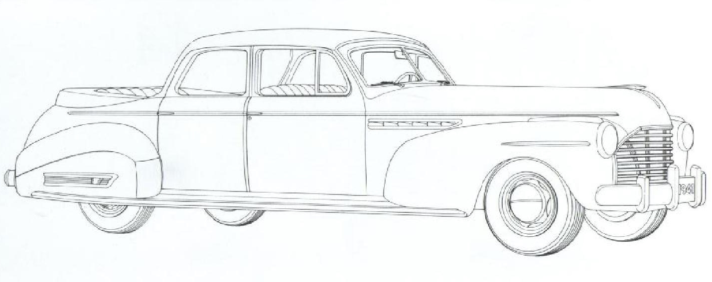 Раскраска Автомобиль Бьюик Лимитед 1941