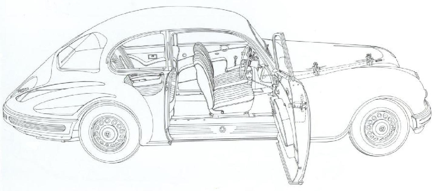 Раскраска ретро Автомобиль Бристол 401 1949