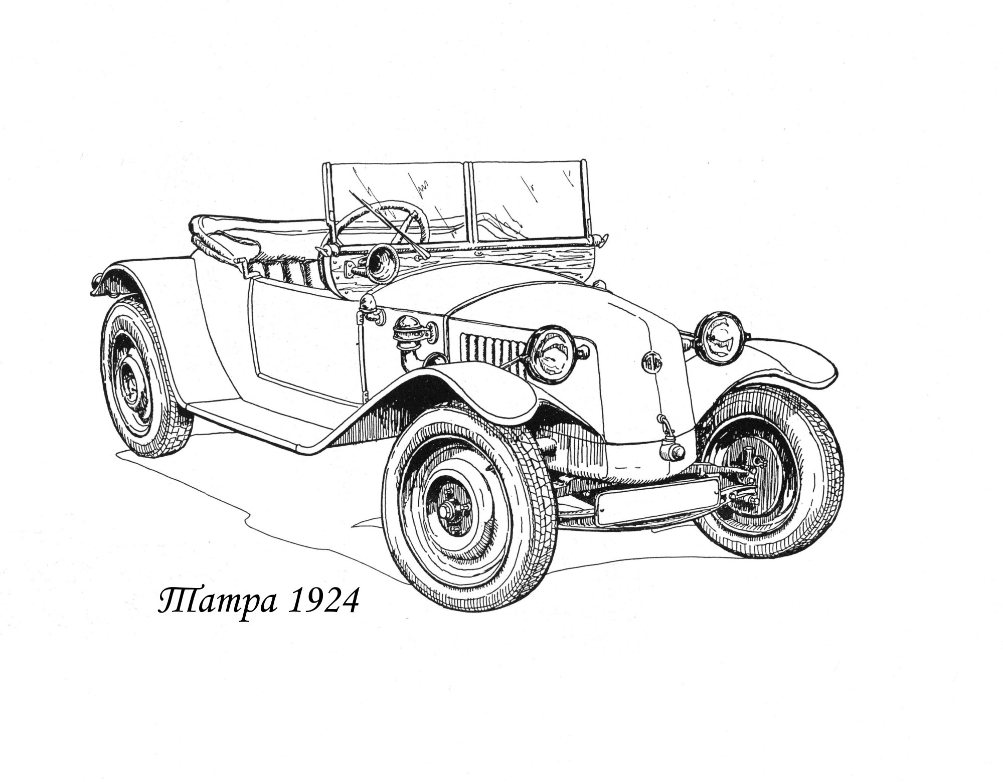 Раскраска Автомобиль Татра 11 1924