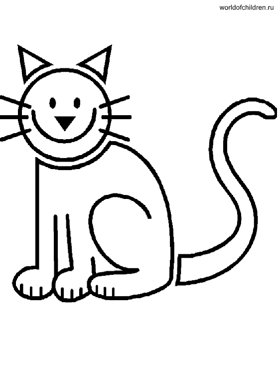Раскраска Забавное изображение кота