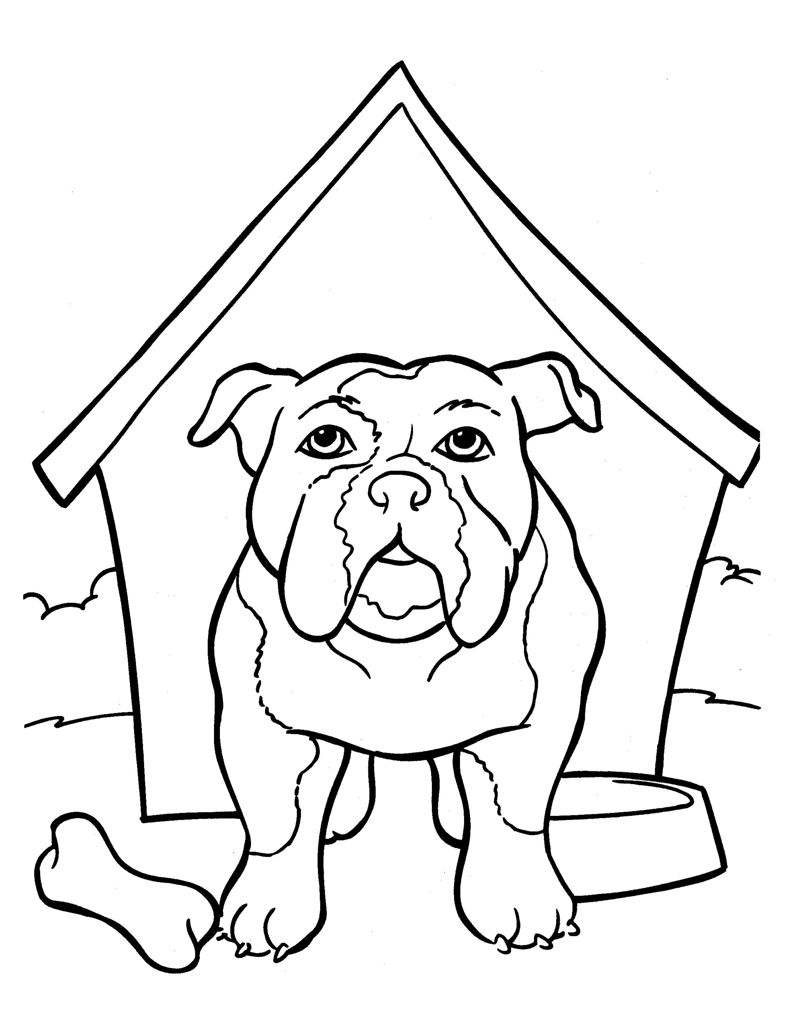 Раскраска Собака в будке