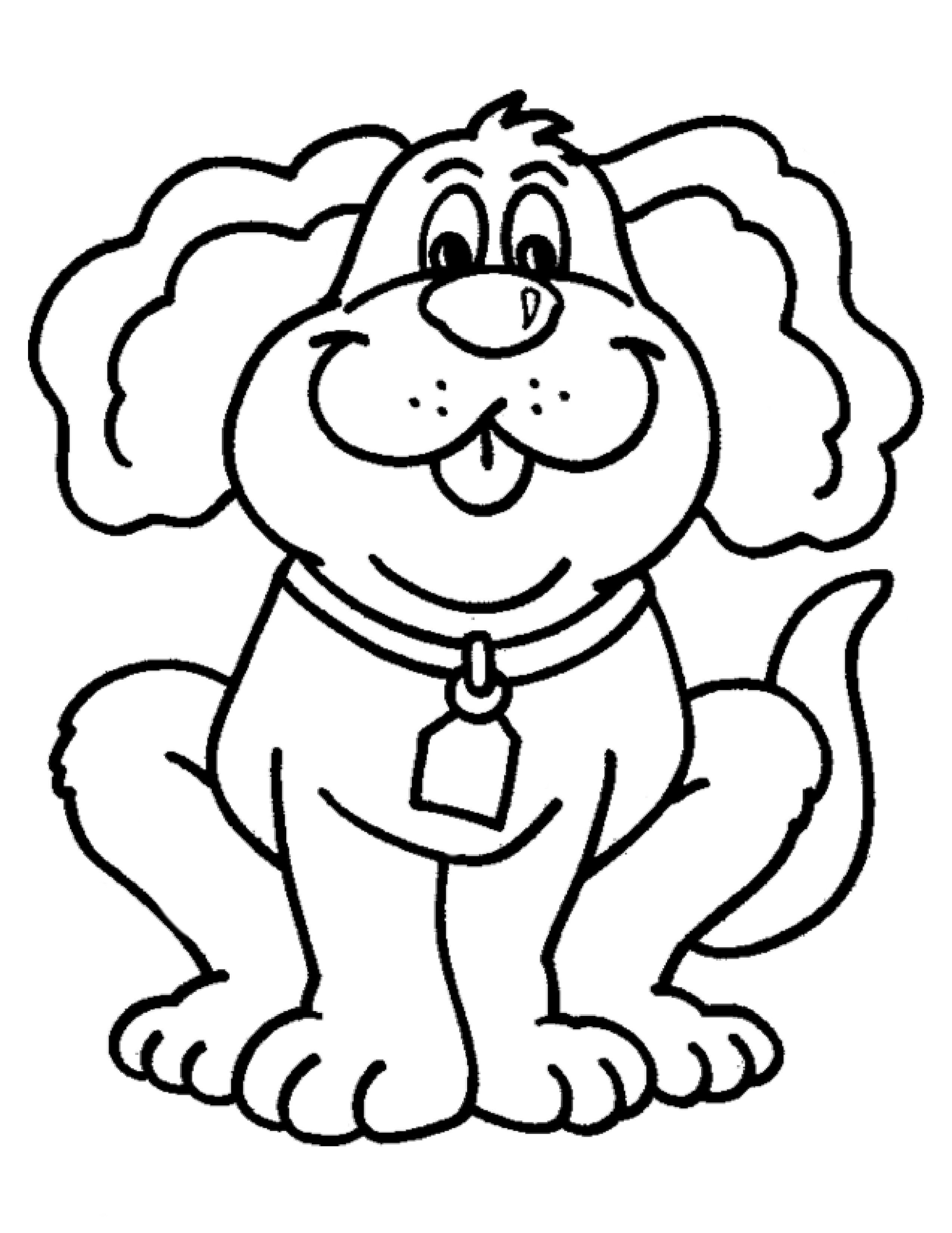 Раскраска Собака в ошейнике с биркой