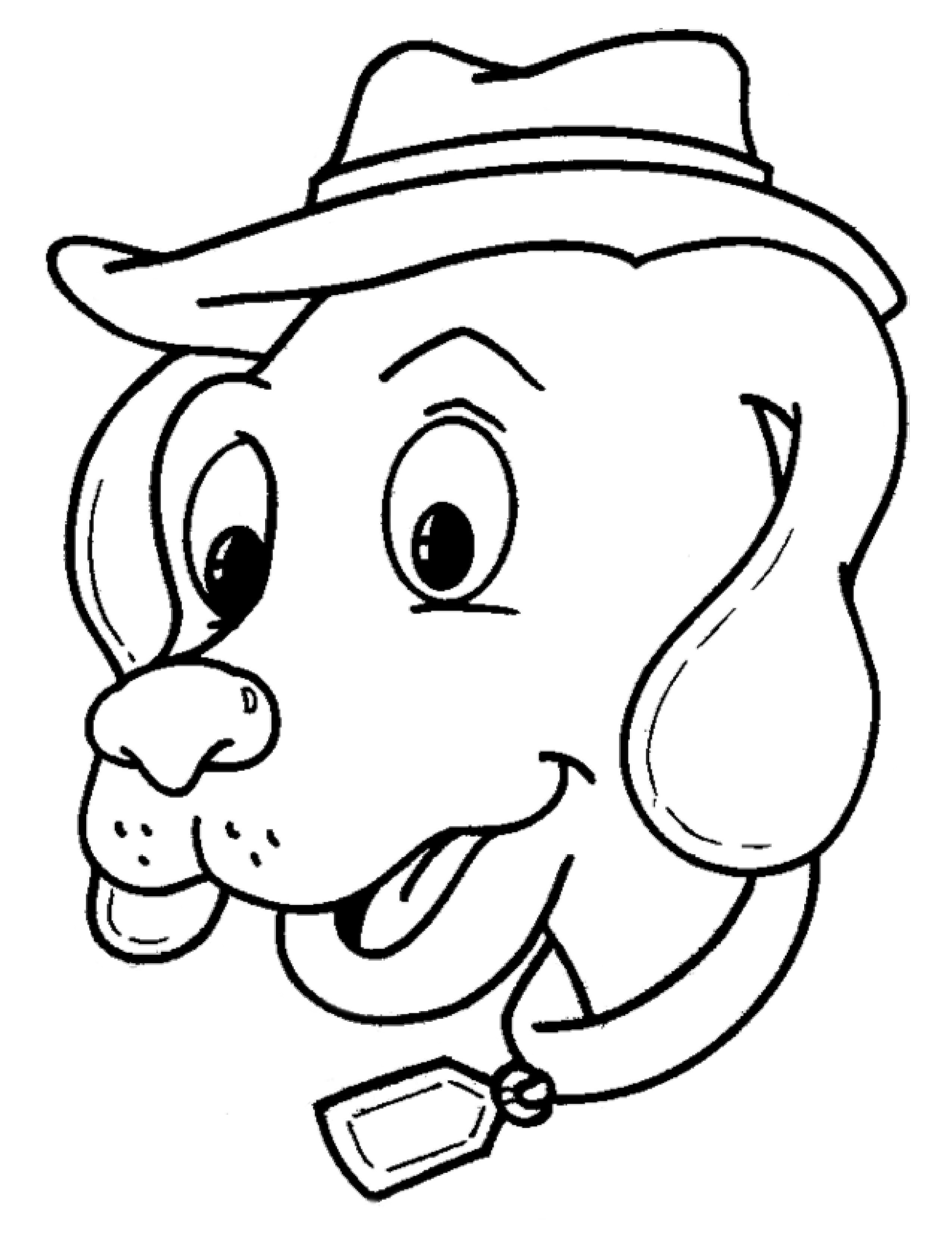Раскраска Собака в шляпе