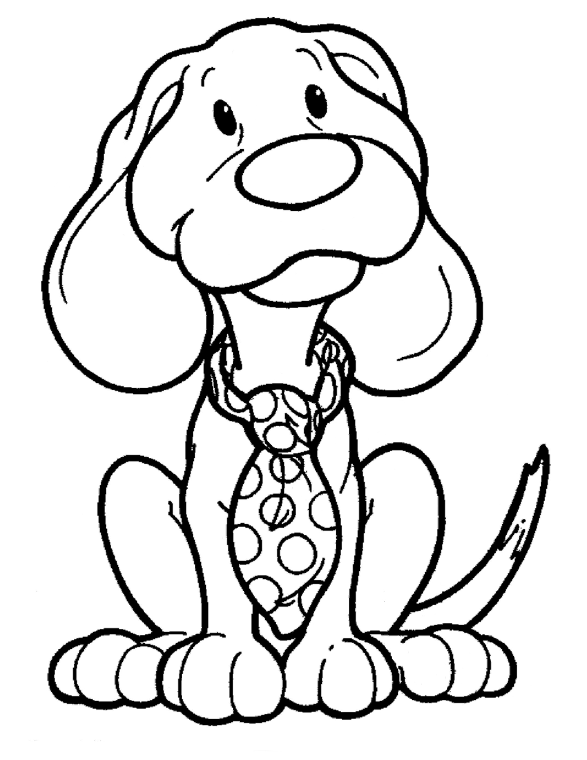Раскраска Собака в галстуке