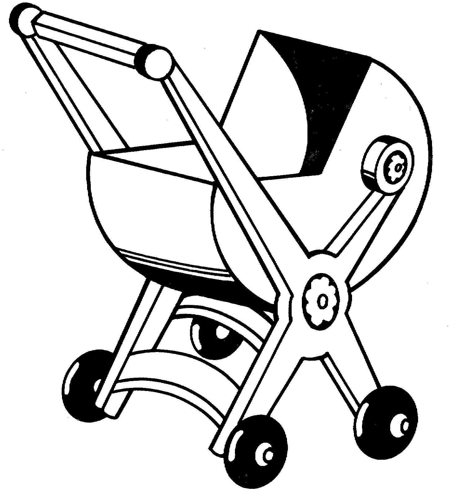 Раскраска коляска для малышей