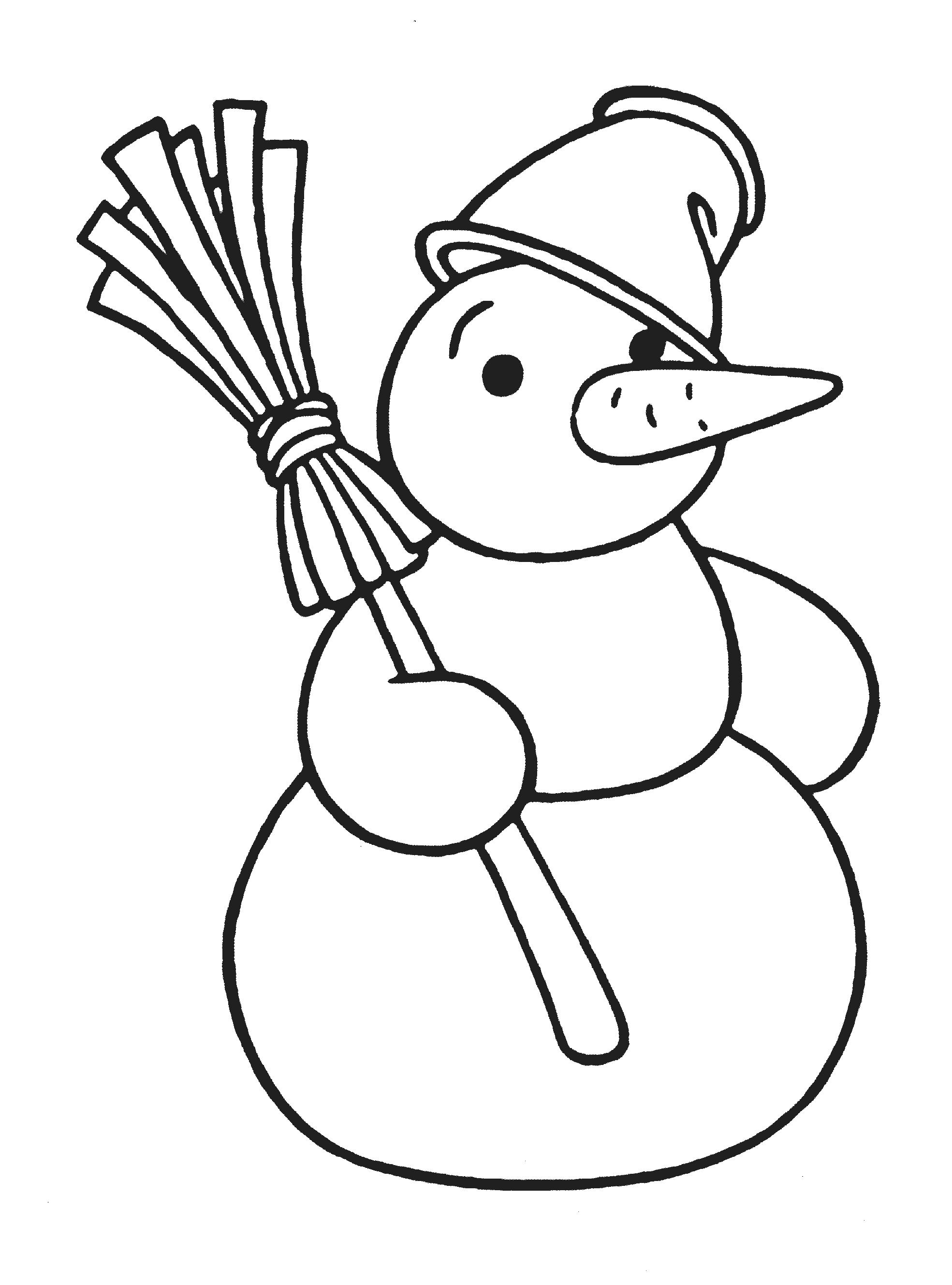 Раскраска снеговик для малышей