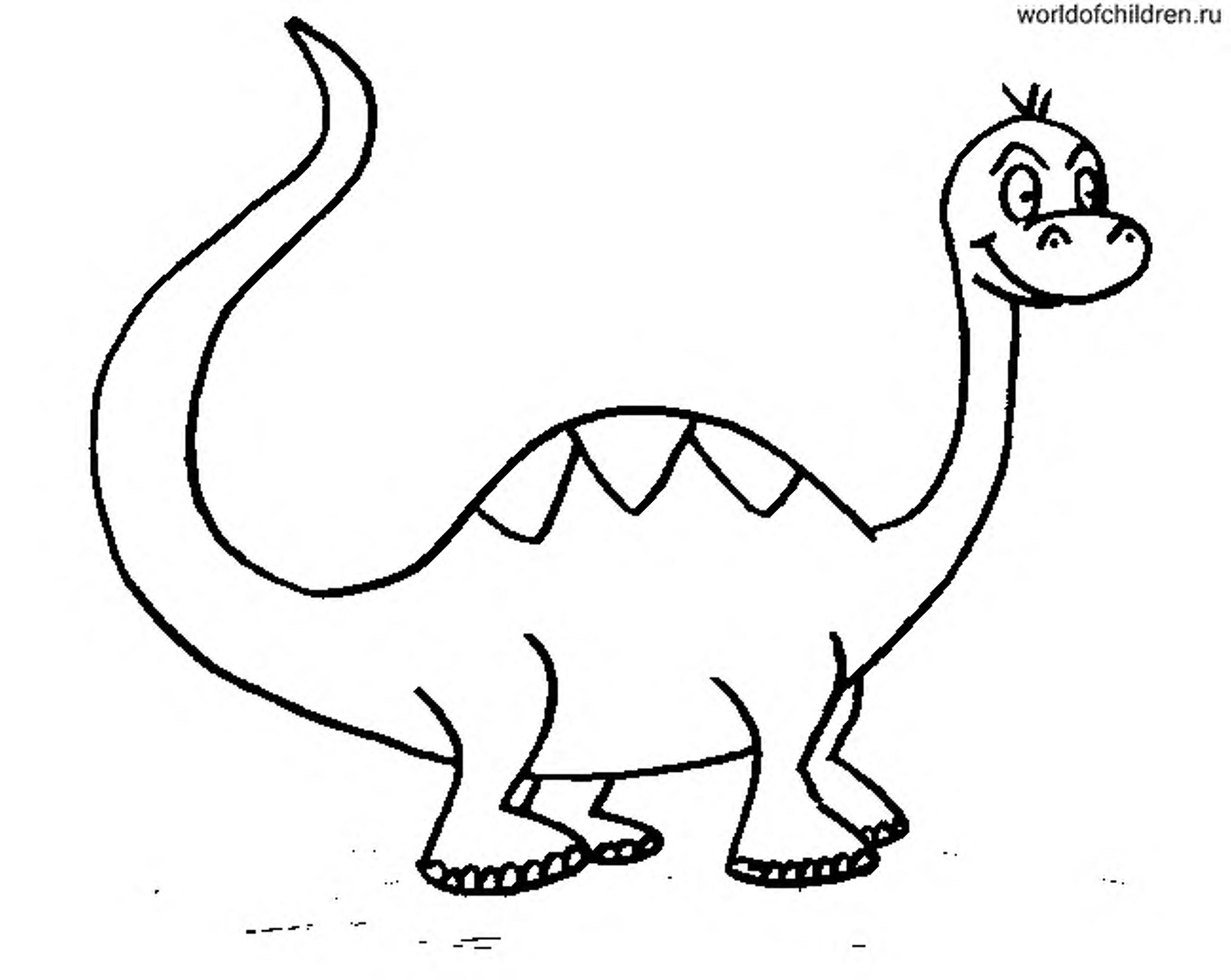 Раскраска динозаврик для малышей
