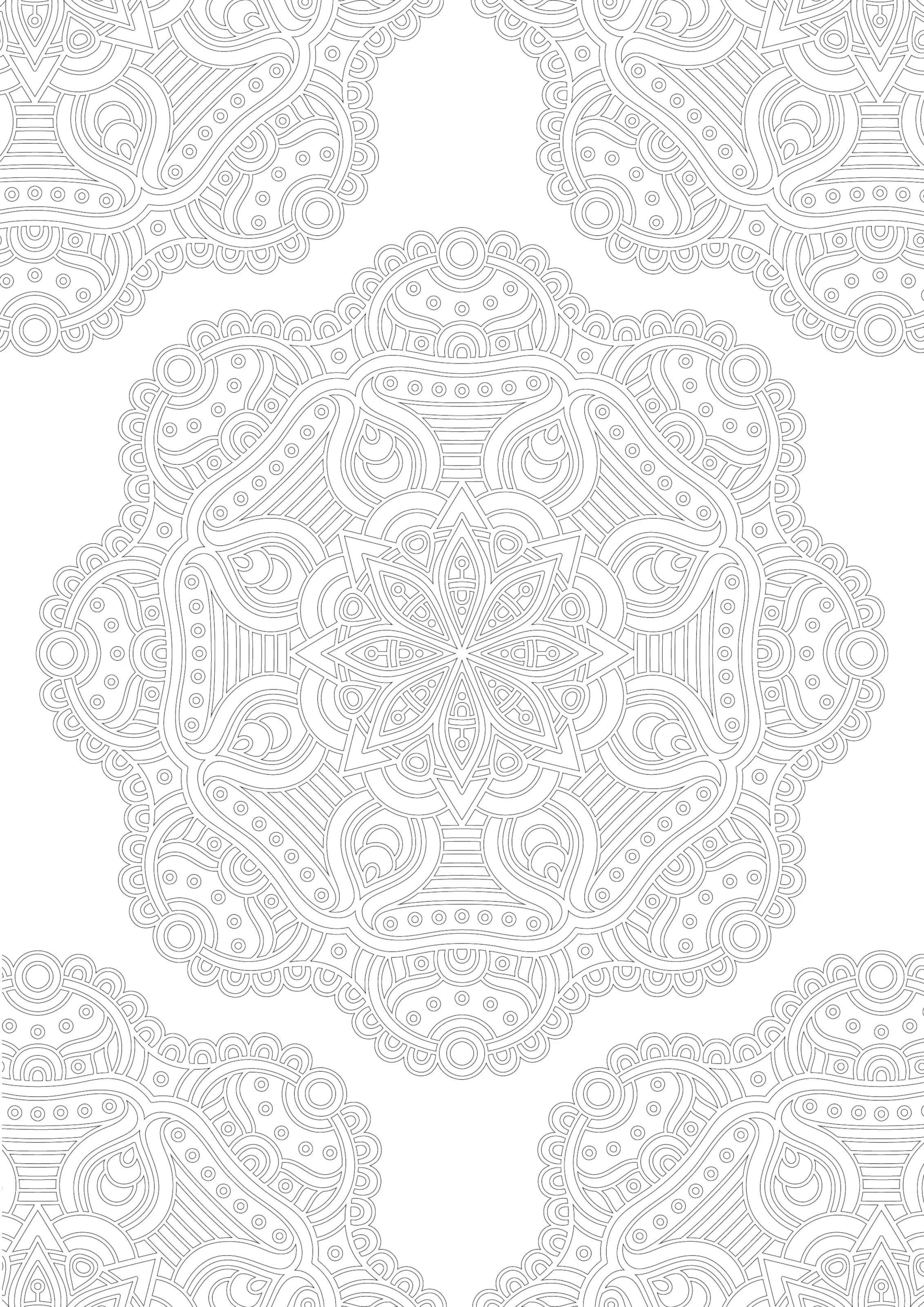 Раскраска Мандала с цветочным орнаментом