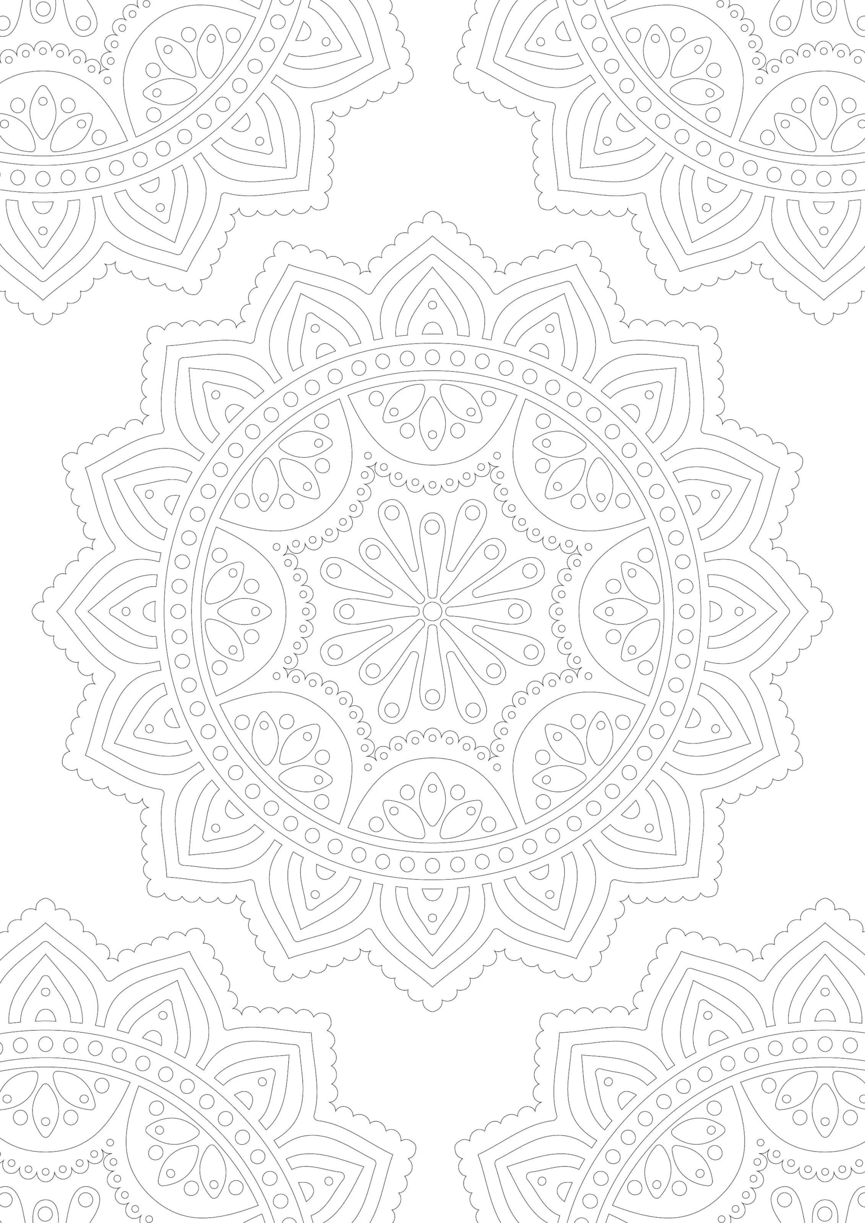 Раскраска Мандала цветок кореопсис
