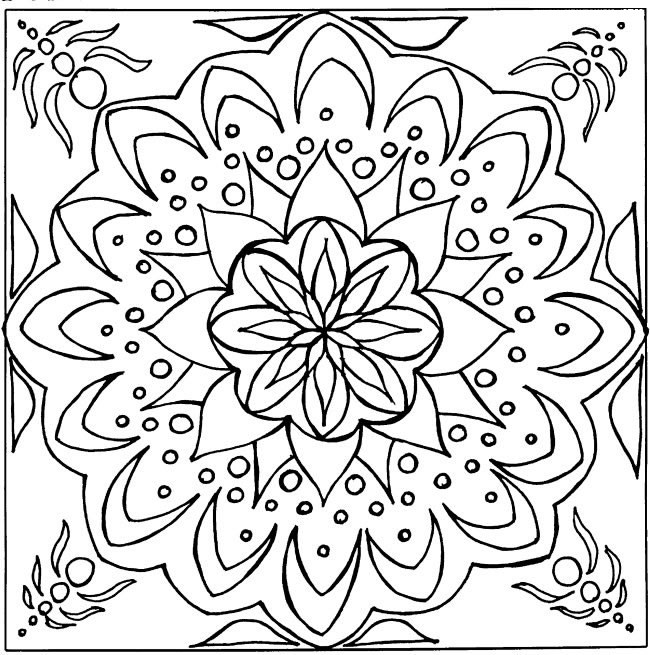 Раскраска Мандала нежный цветок