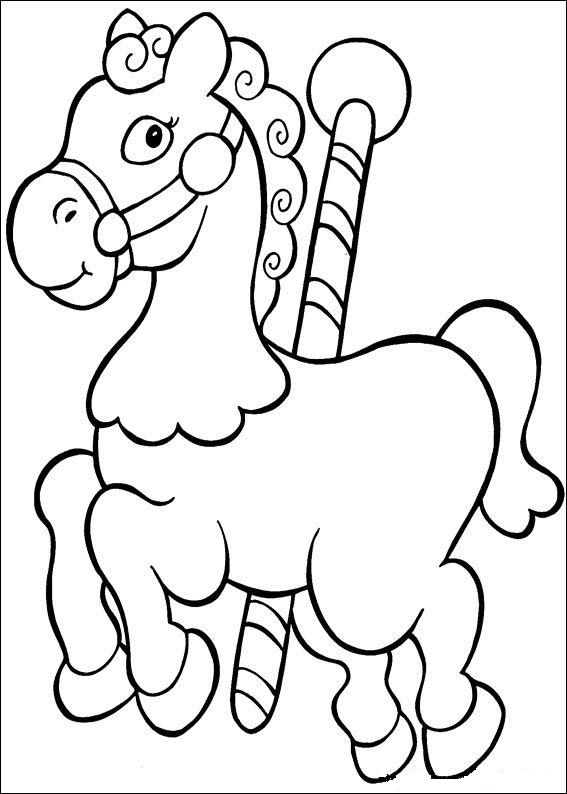 карусель лошадка раскраска