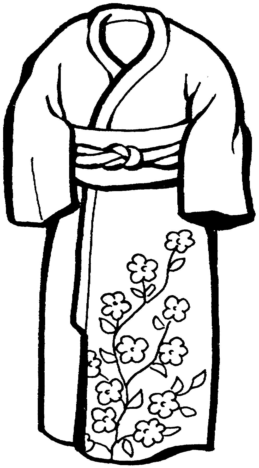 раскраска кимоно