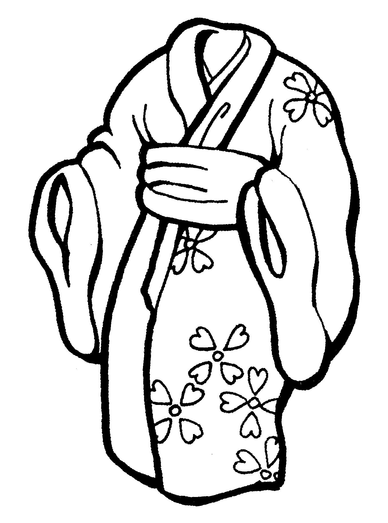 раскраска кимоно