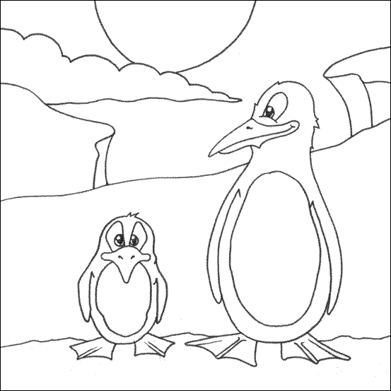 раскраска пингвины