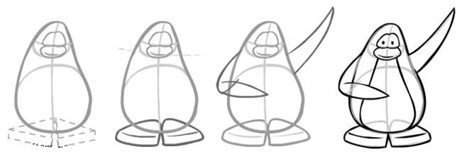 учимся рисовать пингвина