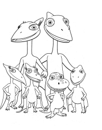 раскраски с героями мультсериала Поезд динозавров