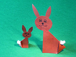 Зайчик и кролик из бумаги